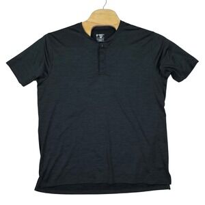 Liberty Pro Shirt Mens XL Heathered Gray Performance Button‎ Henley Short Sleeve